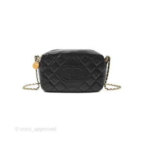Chanel Small CC Camera Bag Quilted Black Lambskin Gold Hardware