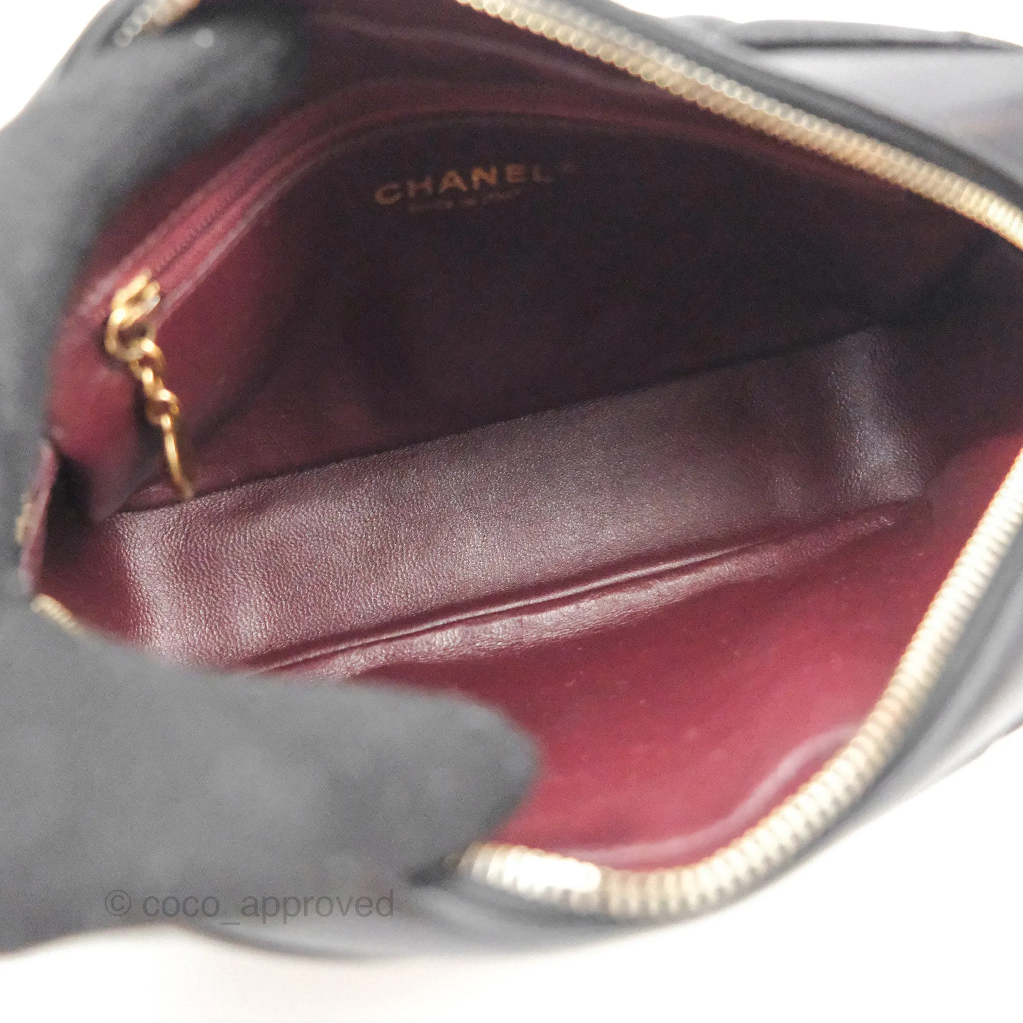 Chanel Small CC Camera Bag Quilted Black Lambskin Gold Hardware