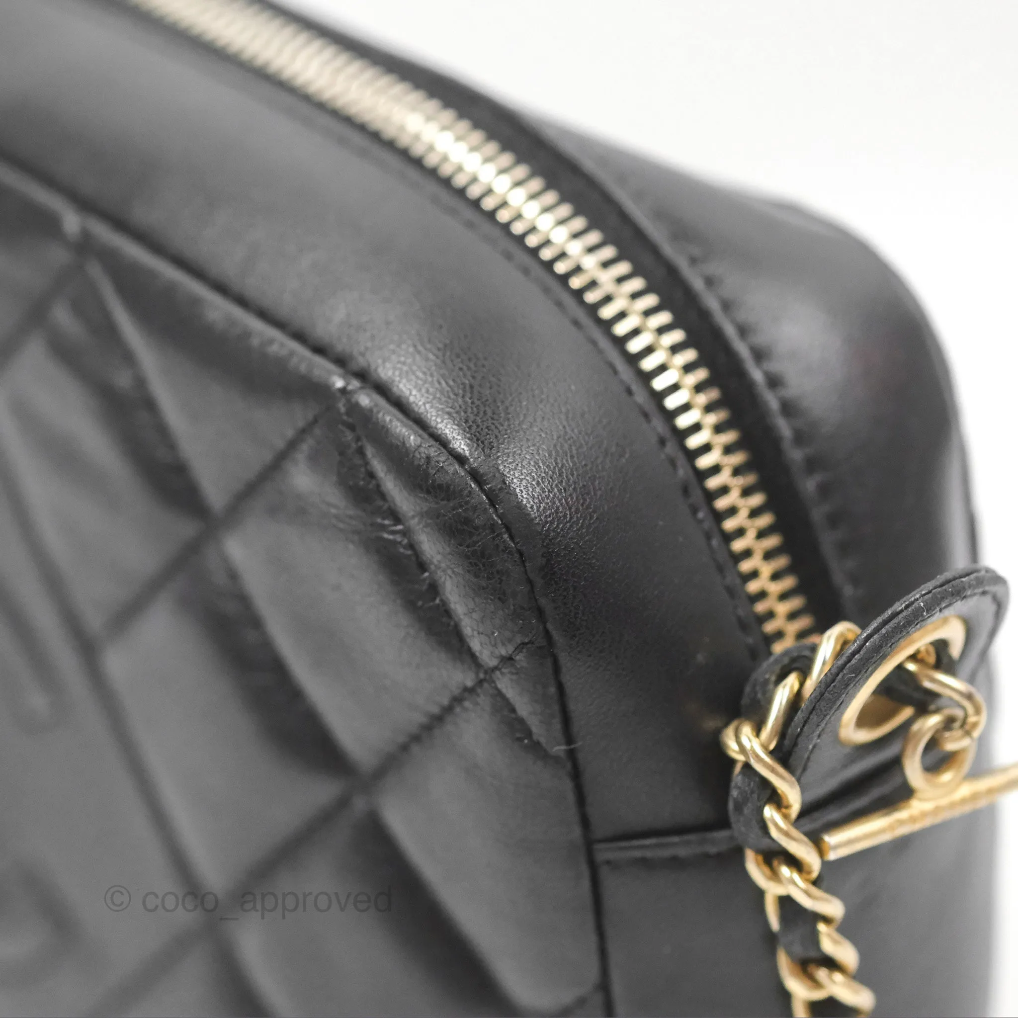 Chanel Small CC Camera Bag Quilted Black Lambskin Gold Hardware