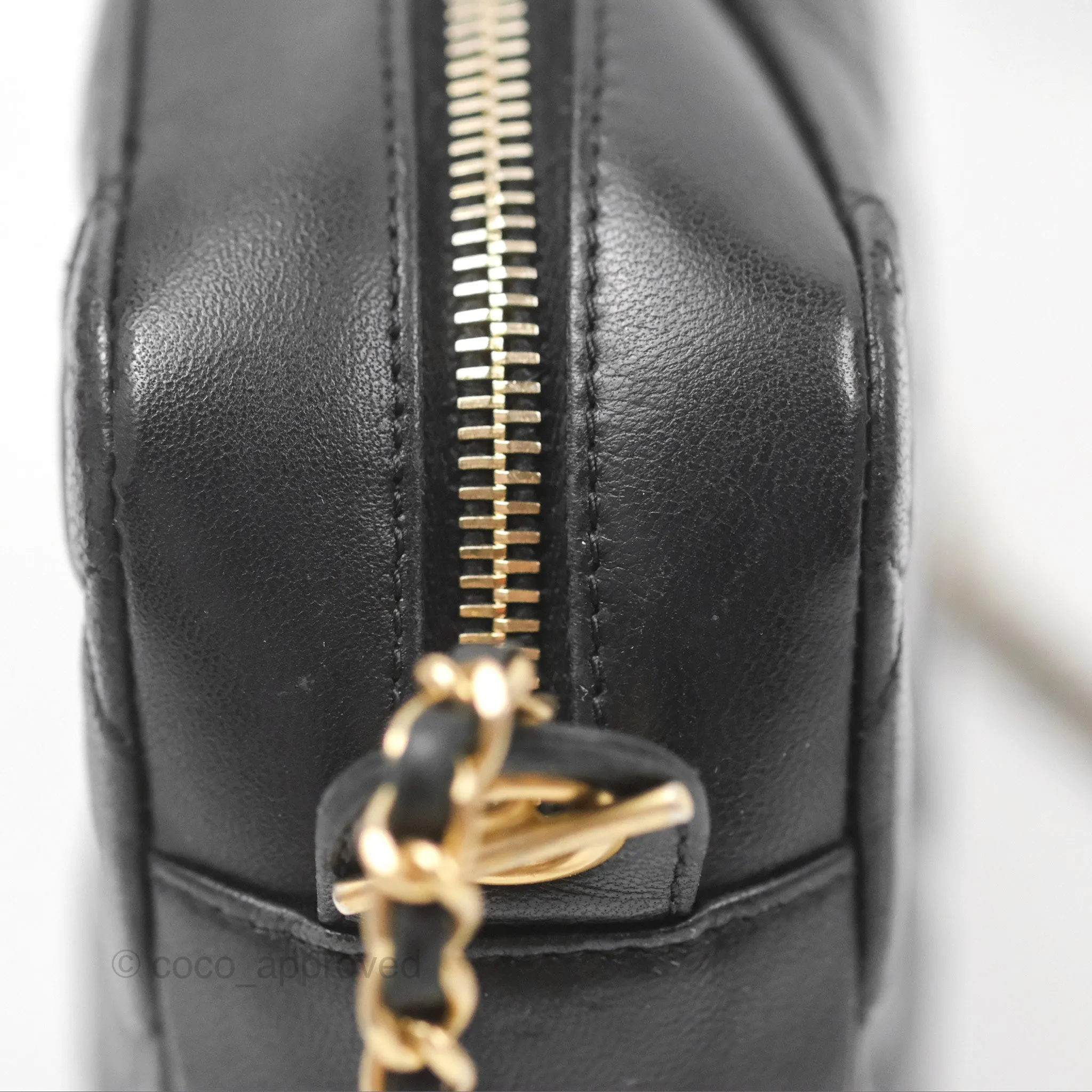 Chanel Small CC Camera Bag Quilted Black Lambskin Gold Hardware