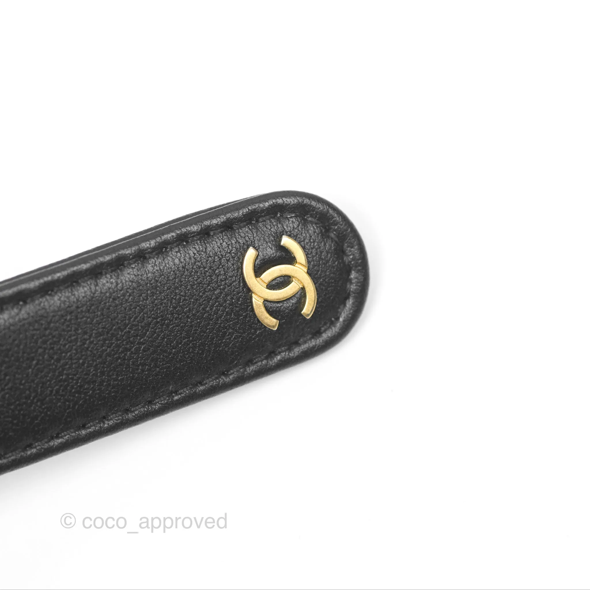Chanel Small Logo Camera Case Quilted Black Calfskin