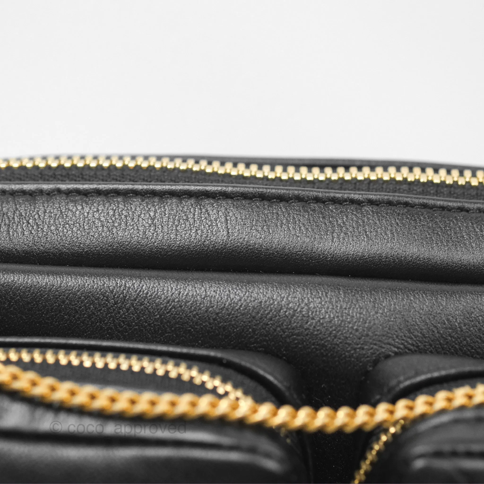 Chanel Small Logo Camera Case Quilted Black Calfskin