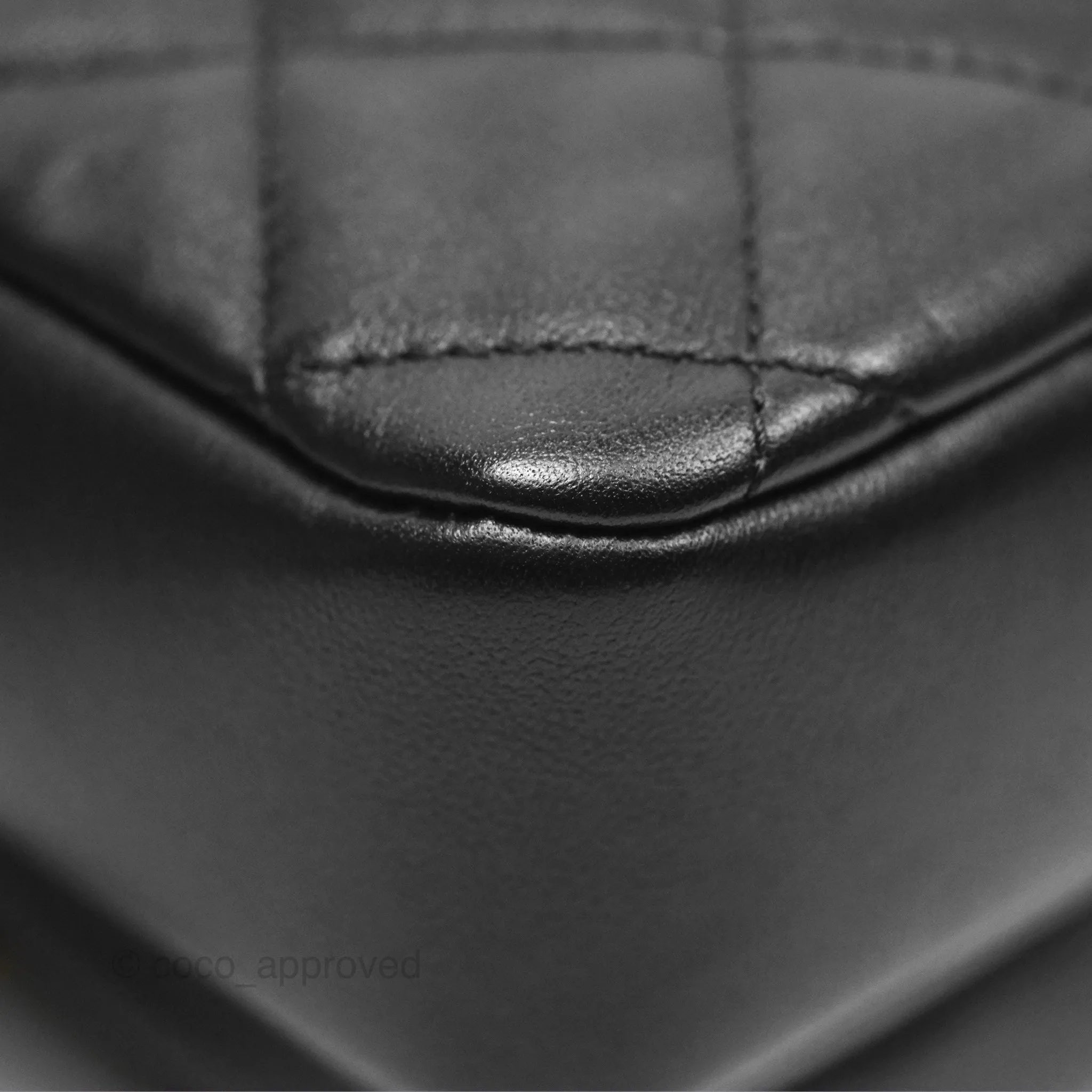 Chanel Small Logo Camera Case Quilted Black Calfskin