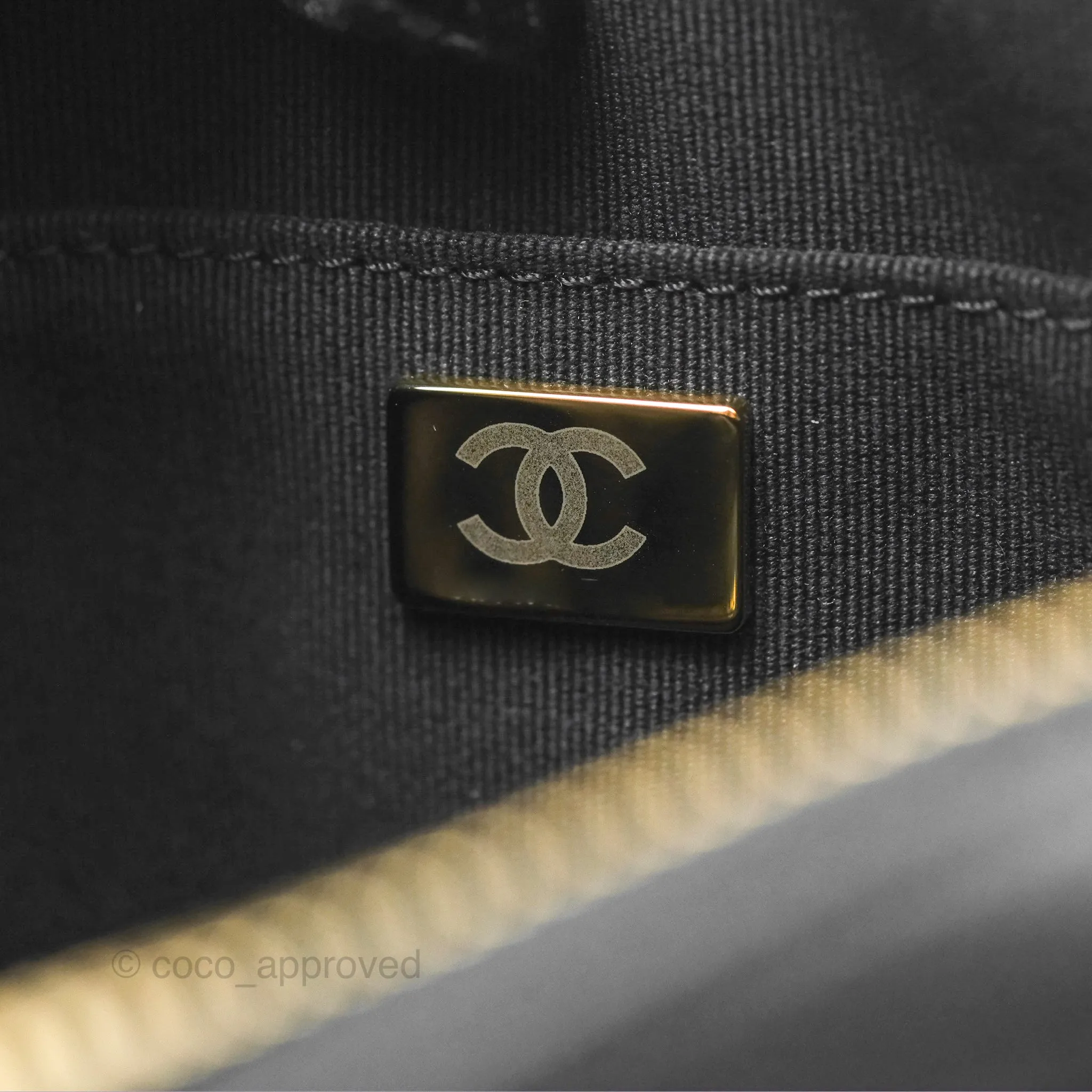 Chanel Small Logo Camera Case Quilted Black Calfskin