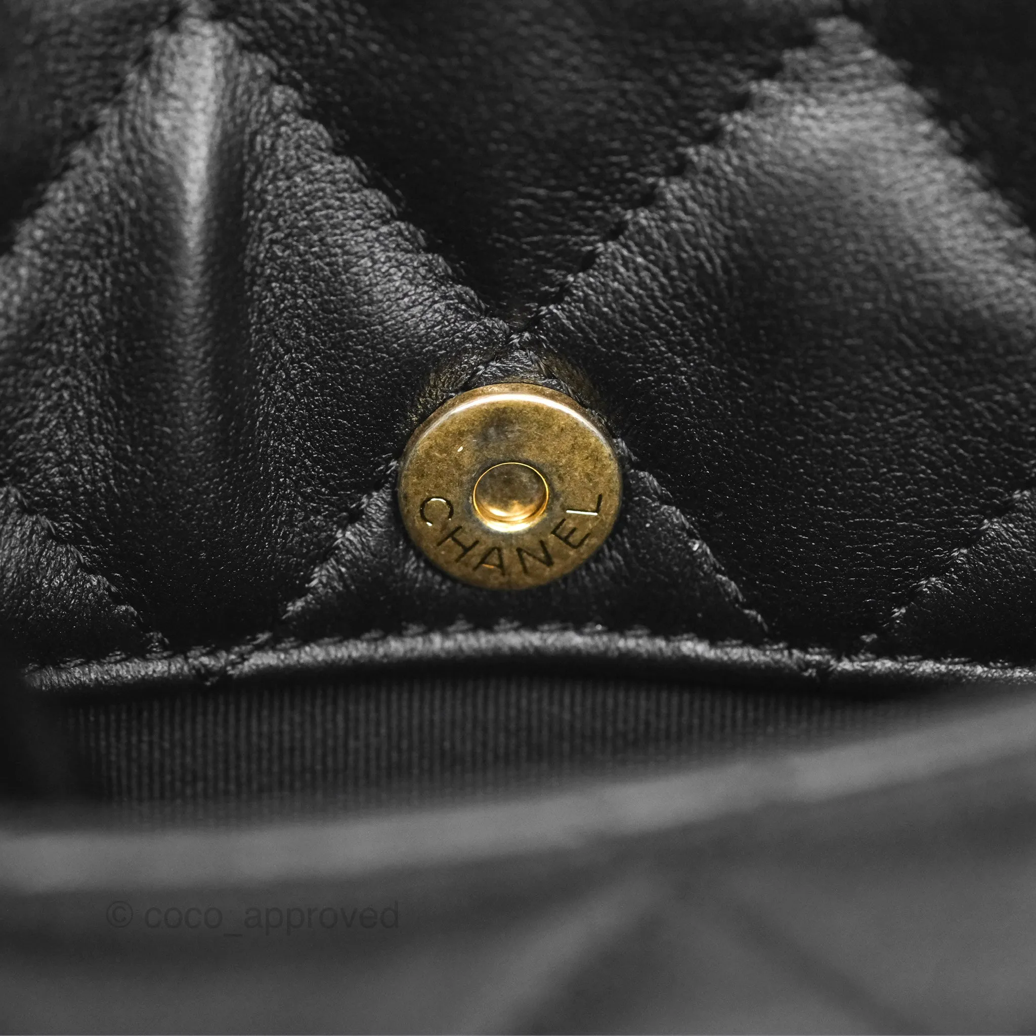 Chanel Small Logo Camera Case Quilted Black Calfskin