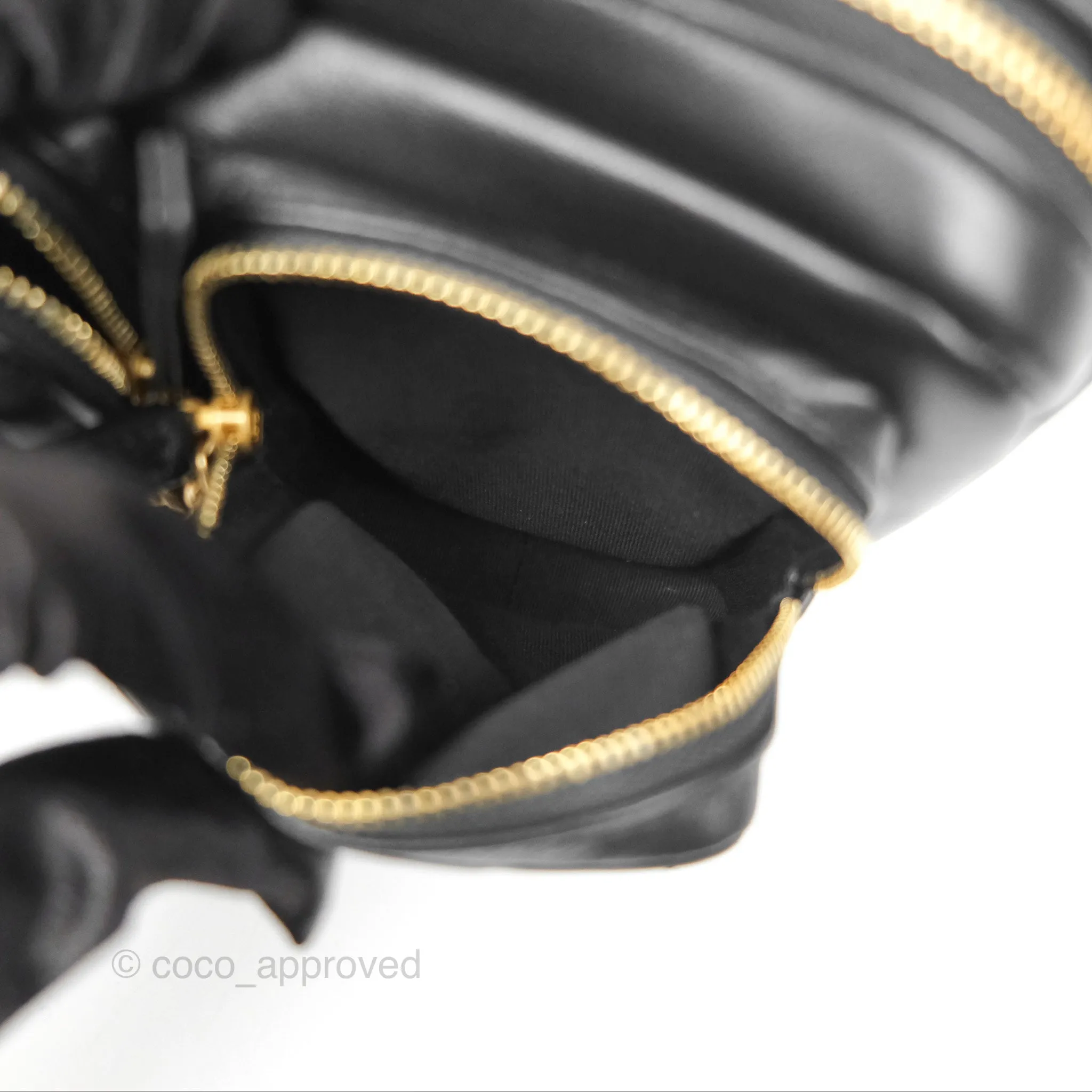 Chanel Small Logo Camera Case Quilted Black Calfskin