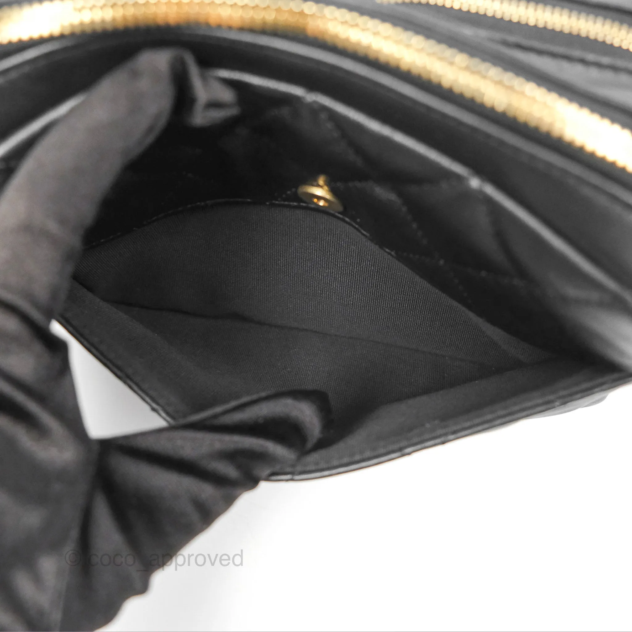 Chanel Small Logo Camera Case Quilted Black Calfskin