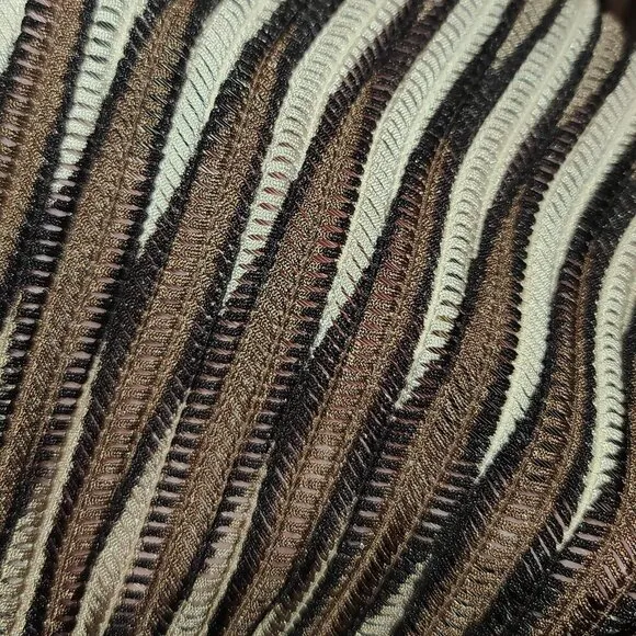 CHICO'S 2=L Black Taupe Beige Open Knit Lightweight Topper Jacket Travel