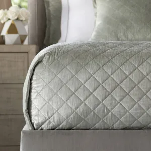 Chloe Queen Coverlet / Ice Silver Velvet 96X98