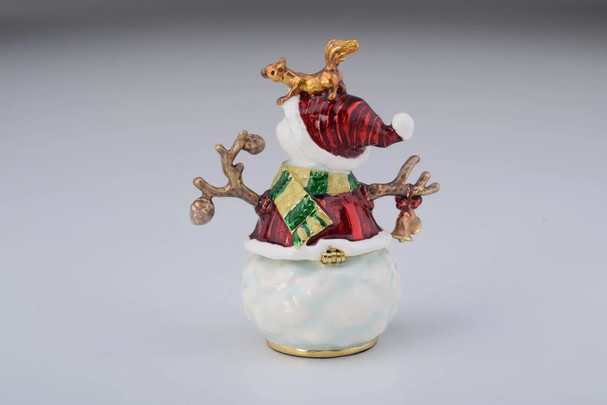Christmas Snowman with a Squirrel on His Head