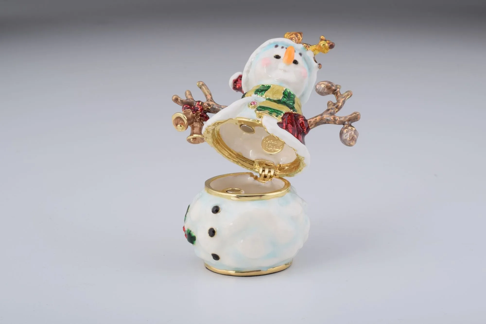 Christmas Snowman with a Squirrel on His Head