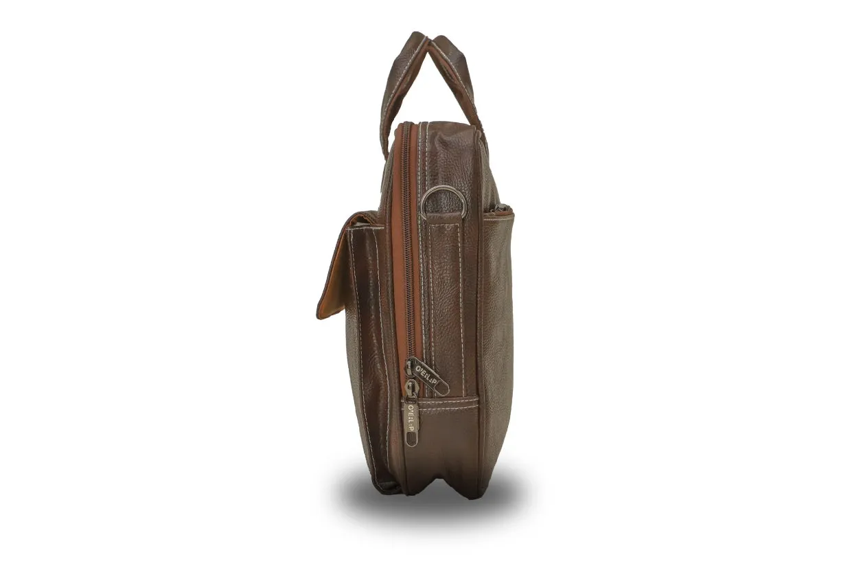 Classic Genuine Leather Laptop Bag - Stylish Protection for Professionals