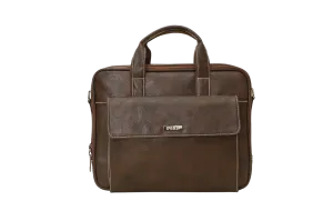 Classic Genuine Leather Laptop Bag - Stylish Protection for Professionals