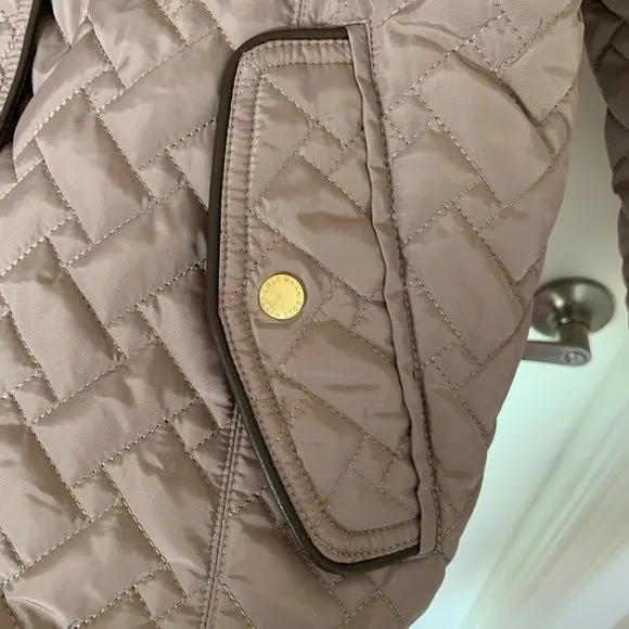 Cole Haan Funnel Collar Quilted Jacket Coat