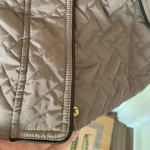Cole Haan Funnel Collar Quilted Jacket Coat