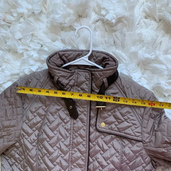 Cole Haan Funnel Collar Quilted Jacket Coat
