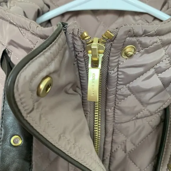 Cole Haan Funnel Collar Quilted Jacket Coat