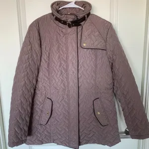 Cole Haan Funnel Collar Quilted Jacket Coat