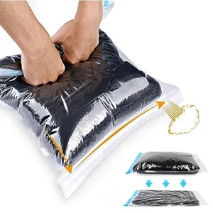 Compression Bags - Travel Accessories - 10 Pack Space Saver Bags - No Vacuum or Pump Needed - Vacuum Storage Bags for Travel Essentials - Home Packing-Organizers (Blue)