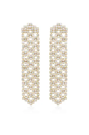 Crystal Quilted Dangle Earrings