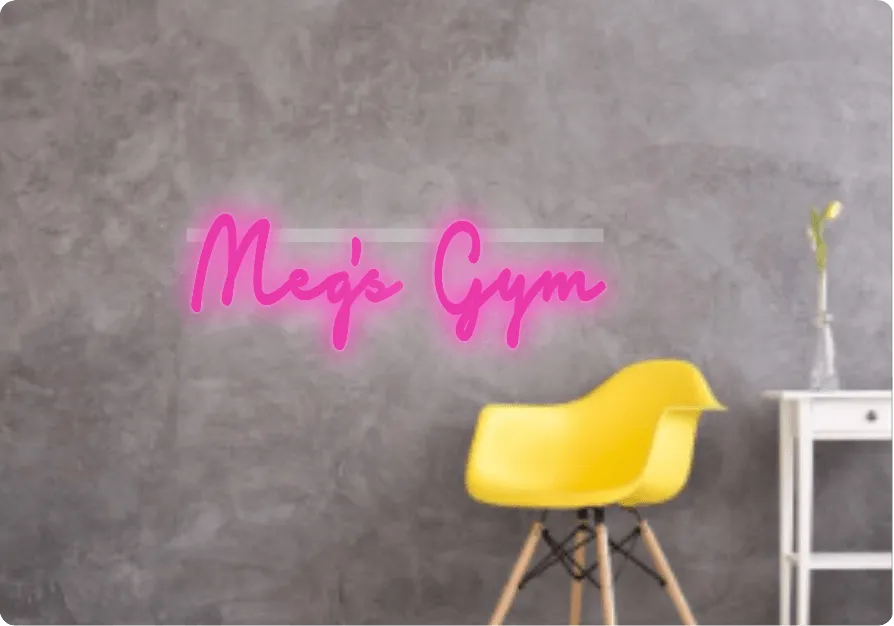 Custom text: Meg's Gym