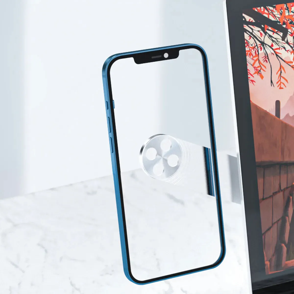  Dual-Screen Laptop Stand with Folding Phone Holder