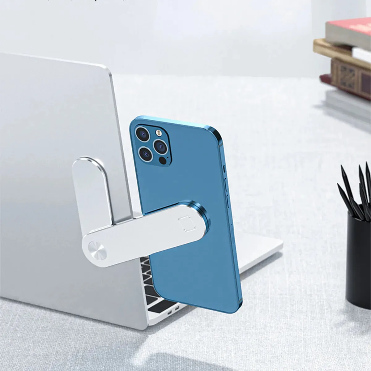  Dual-Screen Laptop Stand with Folding Phone Holder