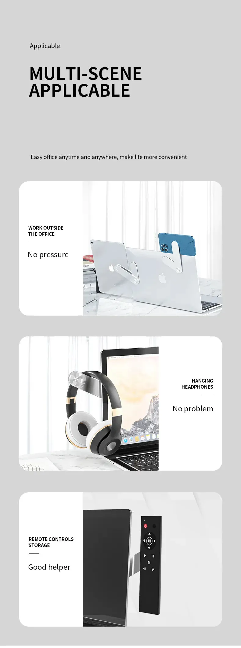  Dual-Screen Laptop Stand with Folding Phone Holder