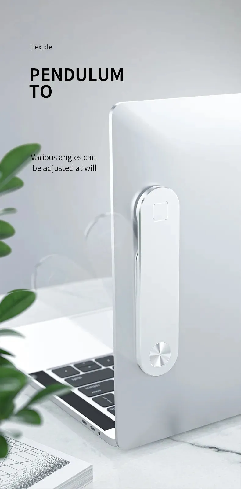  Dual-Screen Laptop Stand with Folding Phone Holder