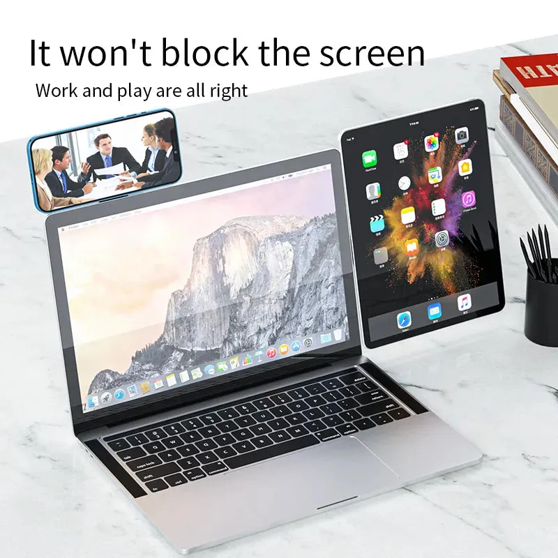  Dual-Screen Laptop Stand with Folding Phone Holder