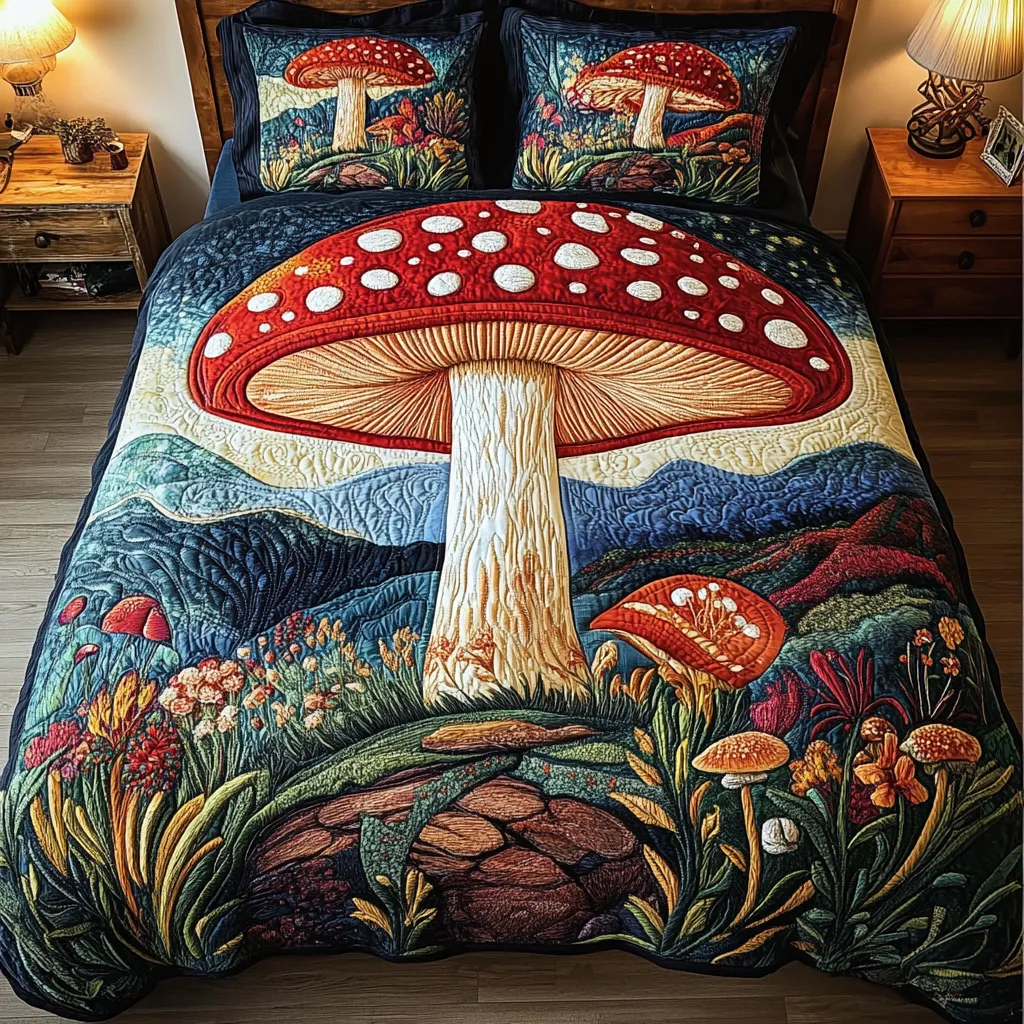 Enchanted Forest 3-Piece Quilted Bedding Set NCU0NVH103