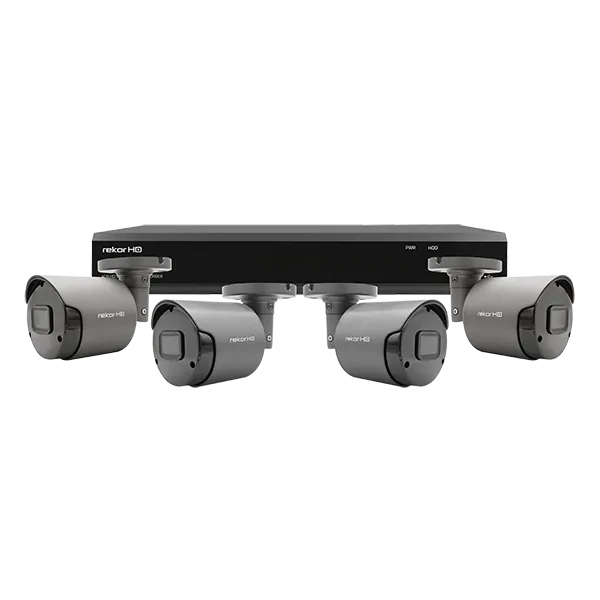 ESP RHD8KB4G2TB Rekor HD 8 Channel HD 2TB 4x Grey Bullet Camera Kit