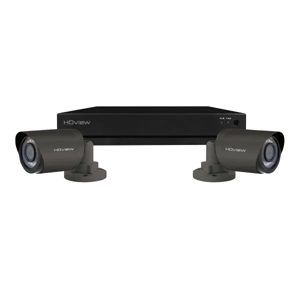 ESP SHDV4KB2G8TB HDview 4MP Super HD 4 Channel 8TB 2x Grey Bullet Camera Kit