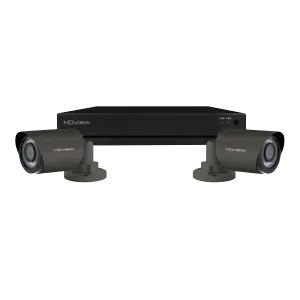 ESP SHDV4KB2G8TB HDview 4MP Super HD 4 Channel 8TB 2x Grey Bullet Camera Kit