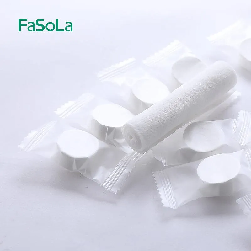 FaSoLa Travel Disposable Compressed Towel Set - 2 Compressed Towels & 1 Compressed Bath Towel