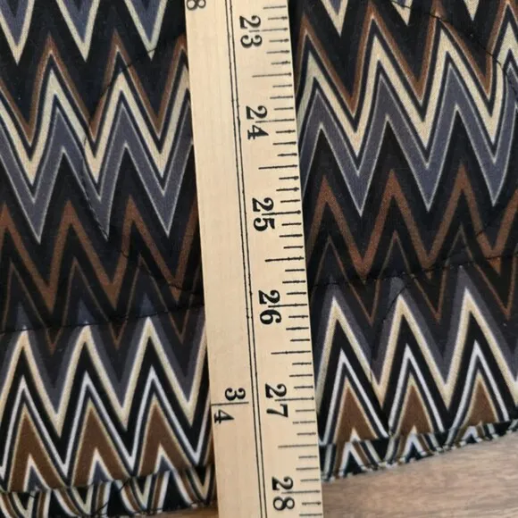 Flora Ashley Womens Chevron Quilted Coat Button Long Sleeves Multicolor Medium