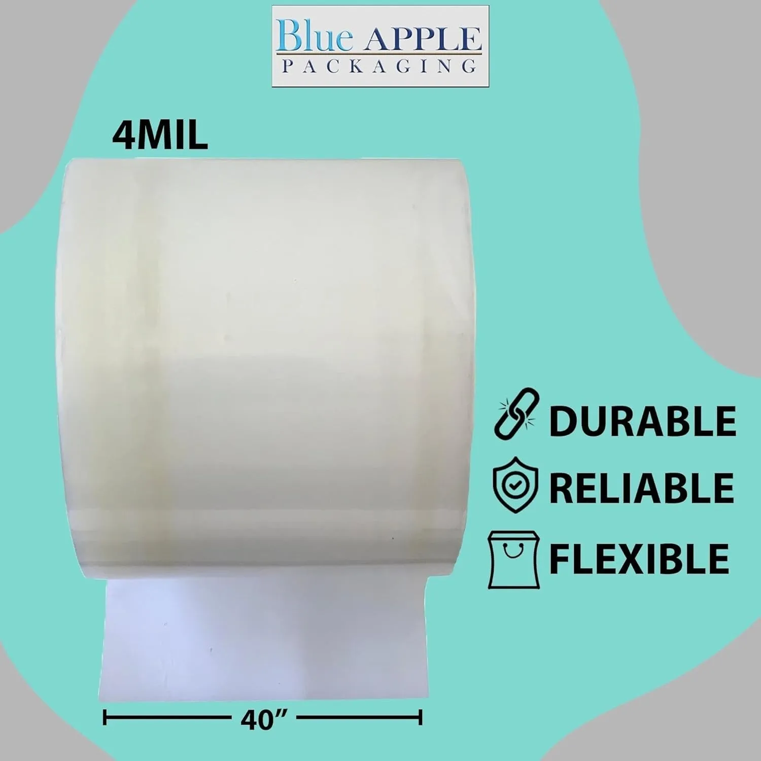 Food Grade Poly Tubing Roll Bags 4Mil 40x1075ft- Impulse Heat Sealer