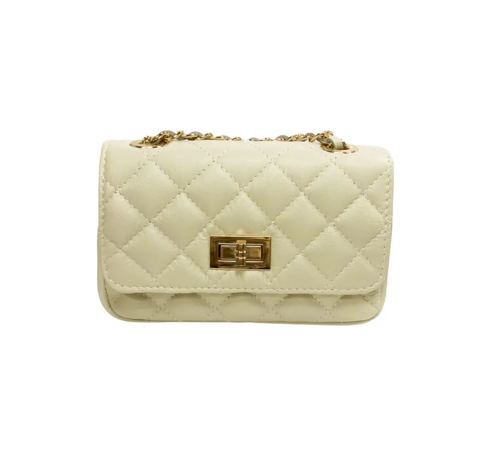 German Fuentes Handbag Quilted Beige