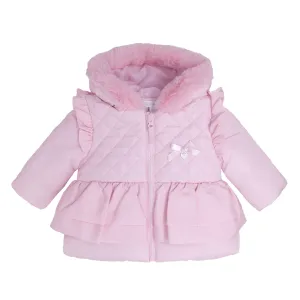 Girls Pink Quilted Coat