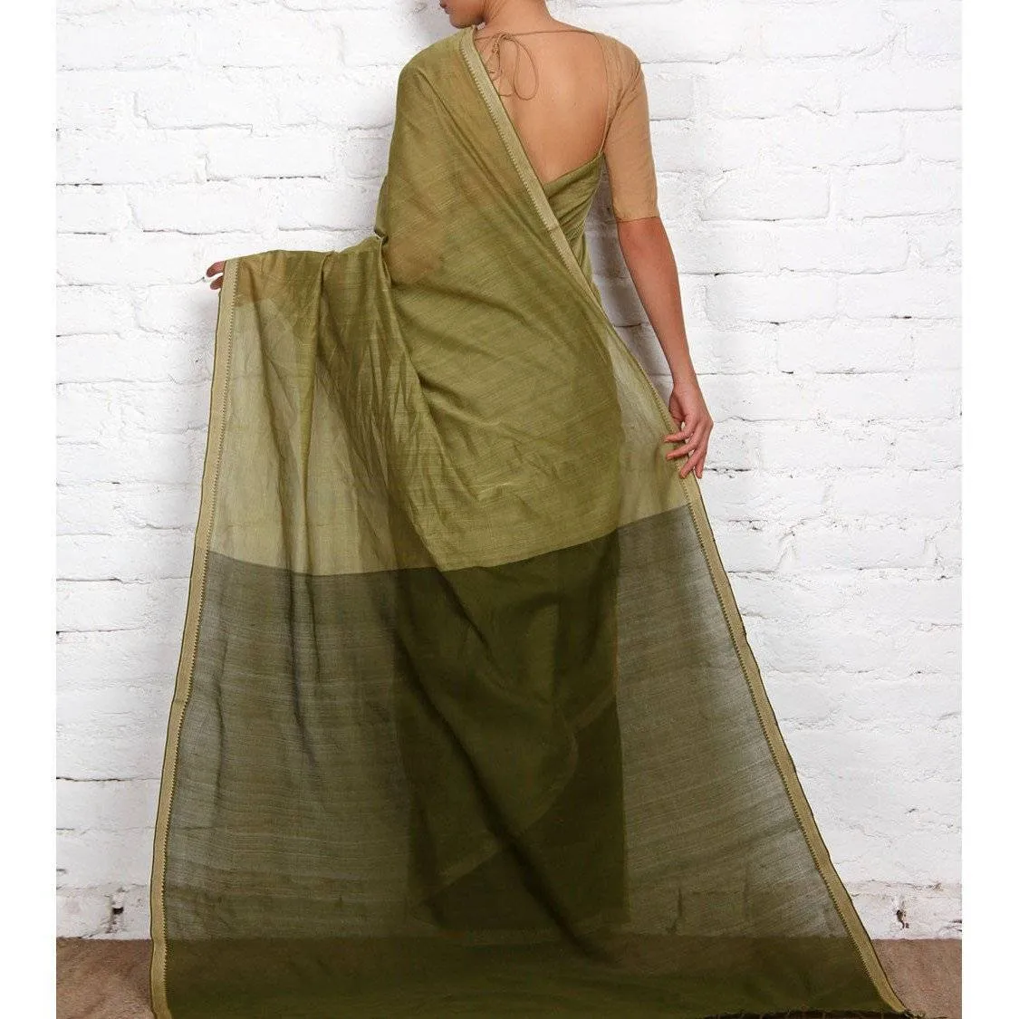 Green Mangalgiri Cotton Saree