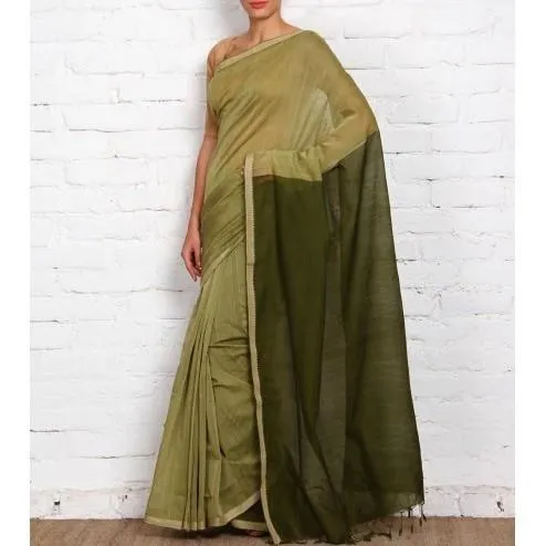 Green Mangalgiri Cotton Saree