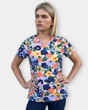 Happy Flowers Scrub Top - by Prudence De Marchi
