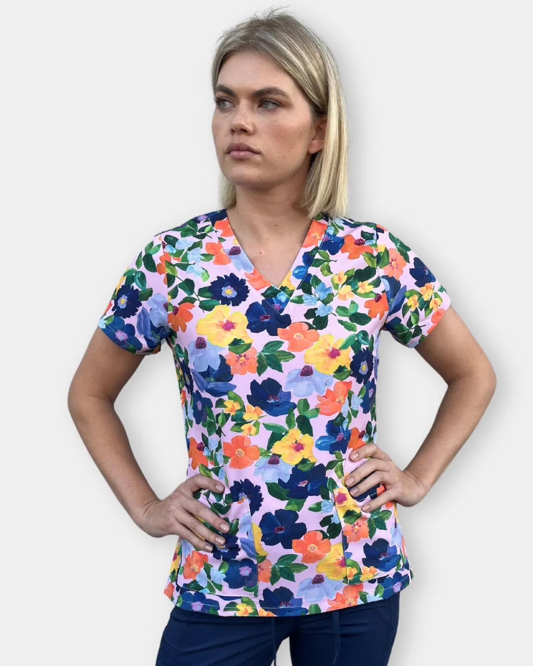 Happy Flowers Scrub Top - by Prudence De Marchi