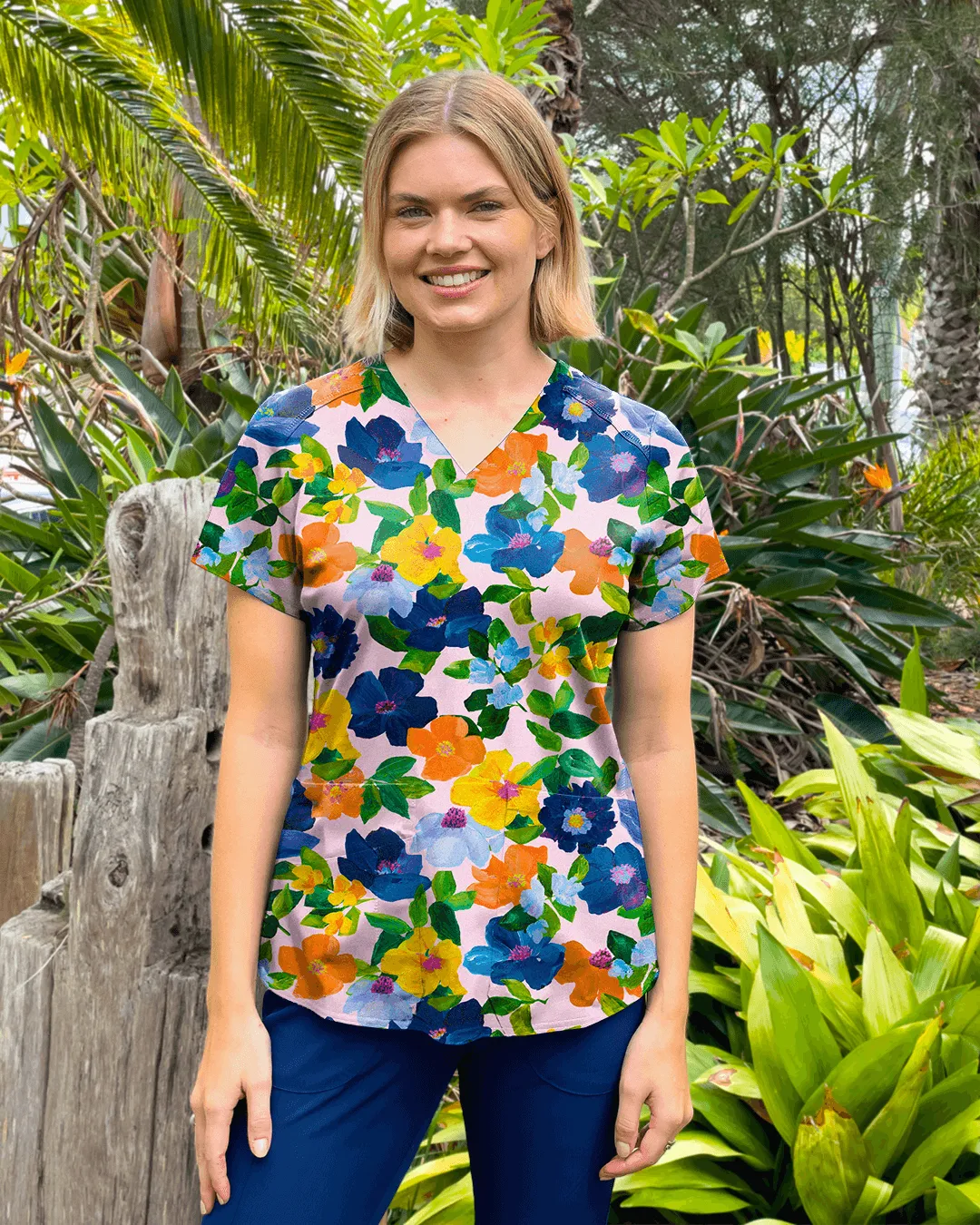 Happy Flowers Scrub Top - by Prudence De Marchi