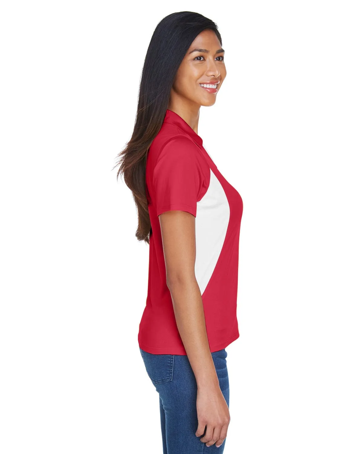 Harriton Ladies Side Block Micro-Pique Polo Shirt