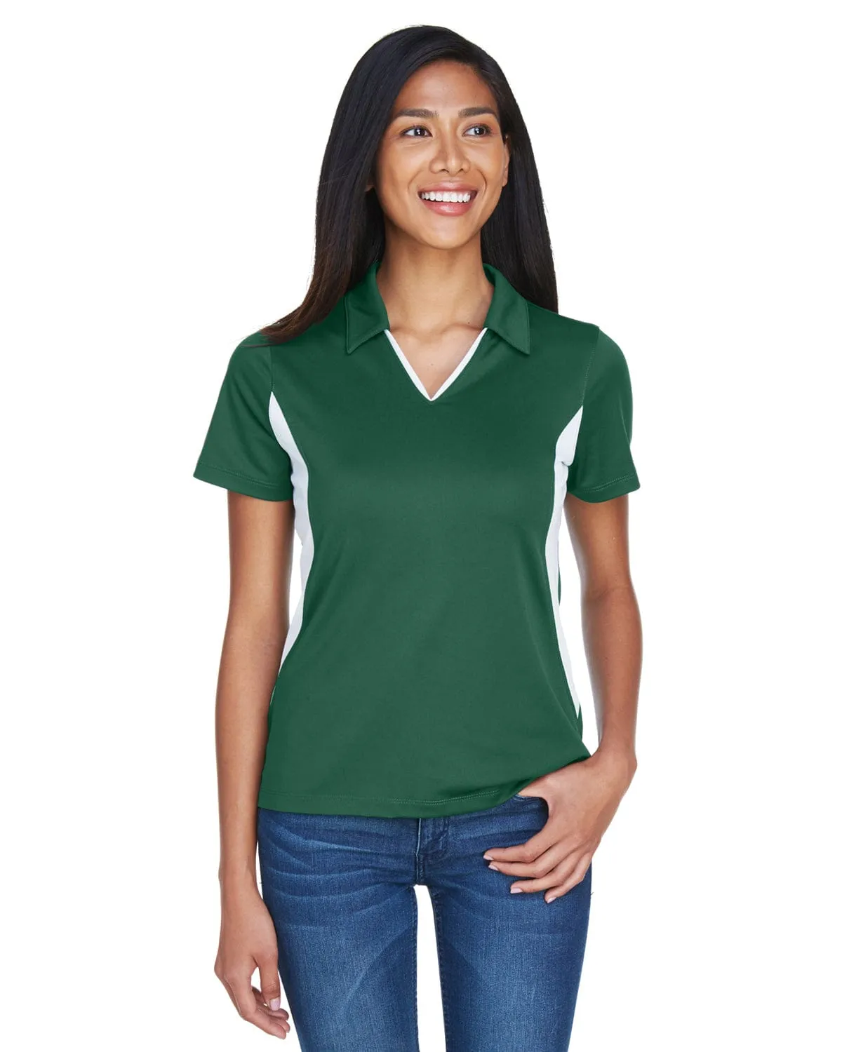 Harriton Ladies Side Block Micro-Pique Polo Shirt