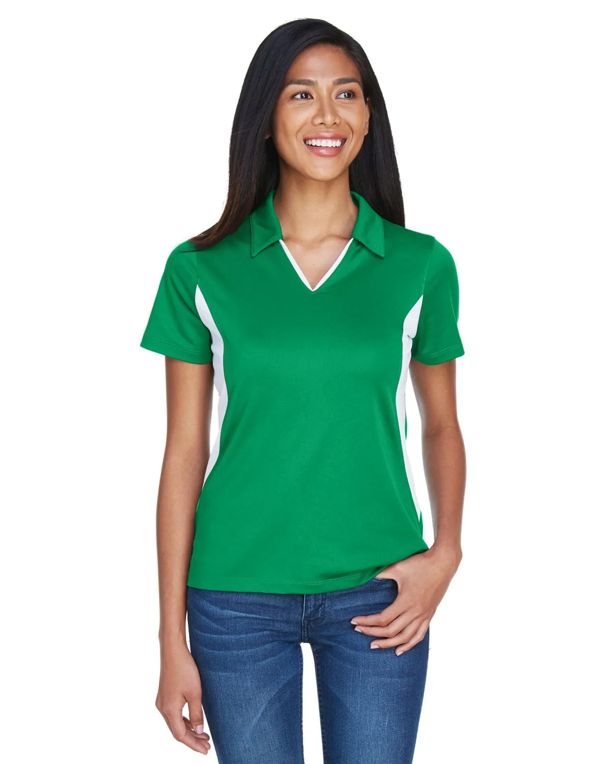 Harriton Ladies Side Block Micro-Pique Polo Shirt