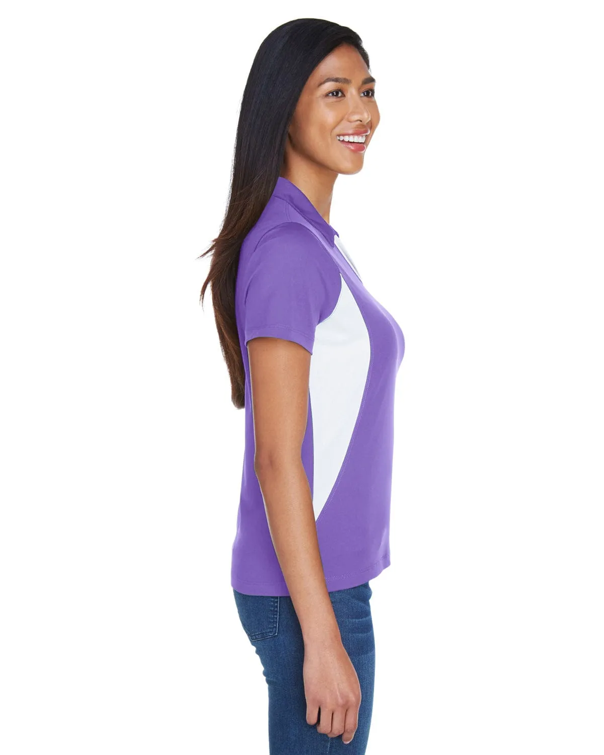 Harriton Ladies Side Block Micro-Pique Polo Shirt