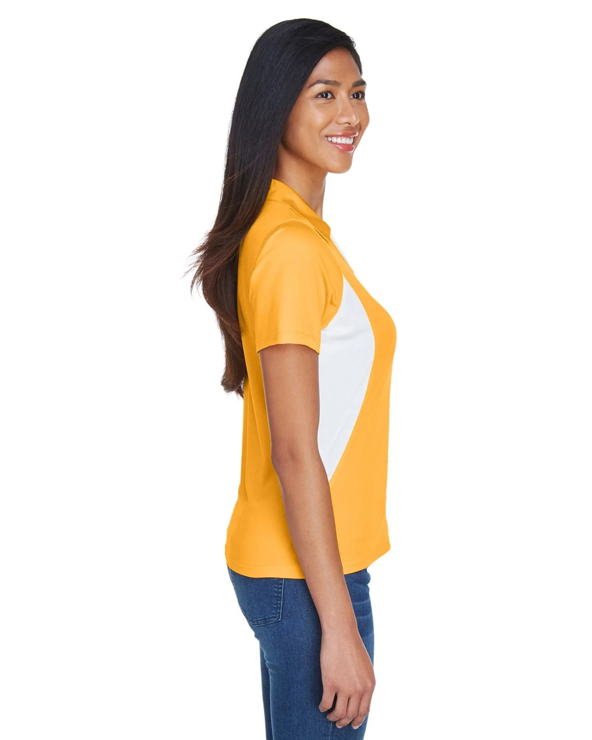 Harriton Ladies Side Block Micro-Pique Polo Shirt