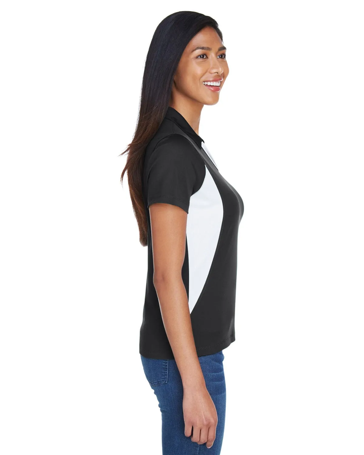 Harriton Ladies Side Block Micro-Pique Polo Shirt